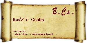 Boér Csaba névjegykártya