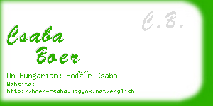 csaba boer business card